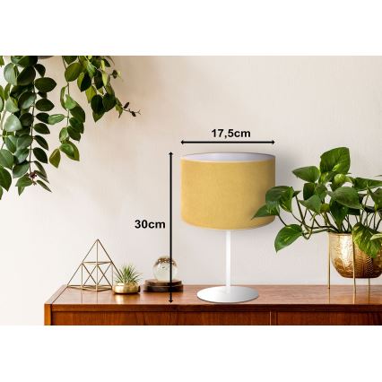 Duolla - Stolná lampa BRISTOL 1xE14/15W/230V pr. 17,5 cm žltá/biela