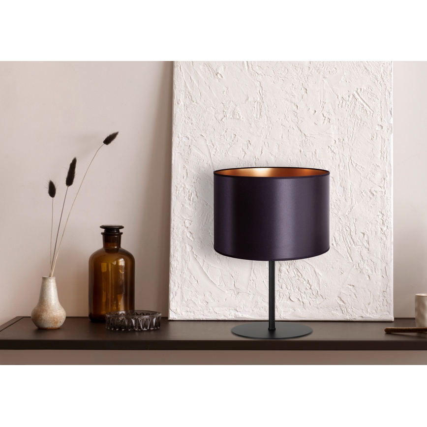 Duolla - Stolná lampa CANNES 1xE14/15W/230V pr. 20 cm čierna/medená