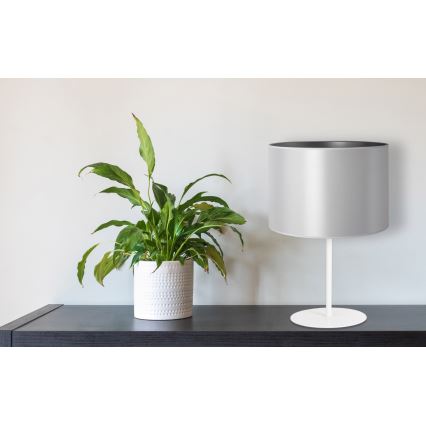 Duolla - Stolná lampa CANNES 1xE14/15W/230V pr. 20 cm strieborná/biela