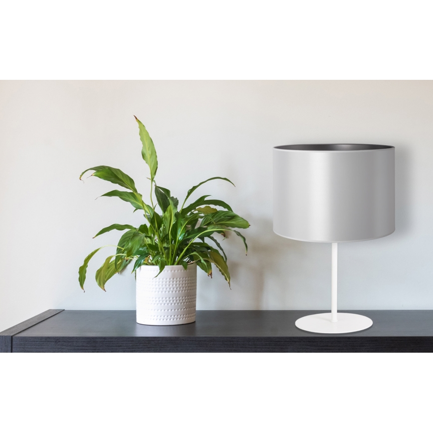 Duolla - Stolná lampa CANNES 1xE14/15W/230V pr. 20 cm strieborná/biela