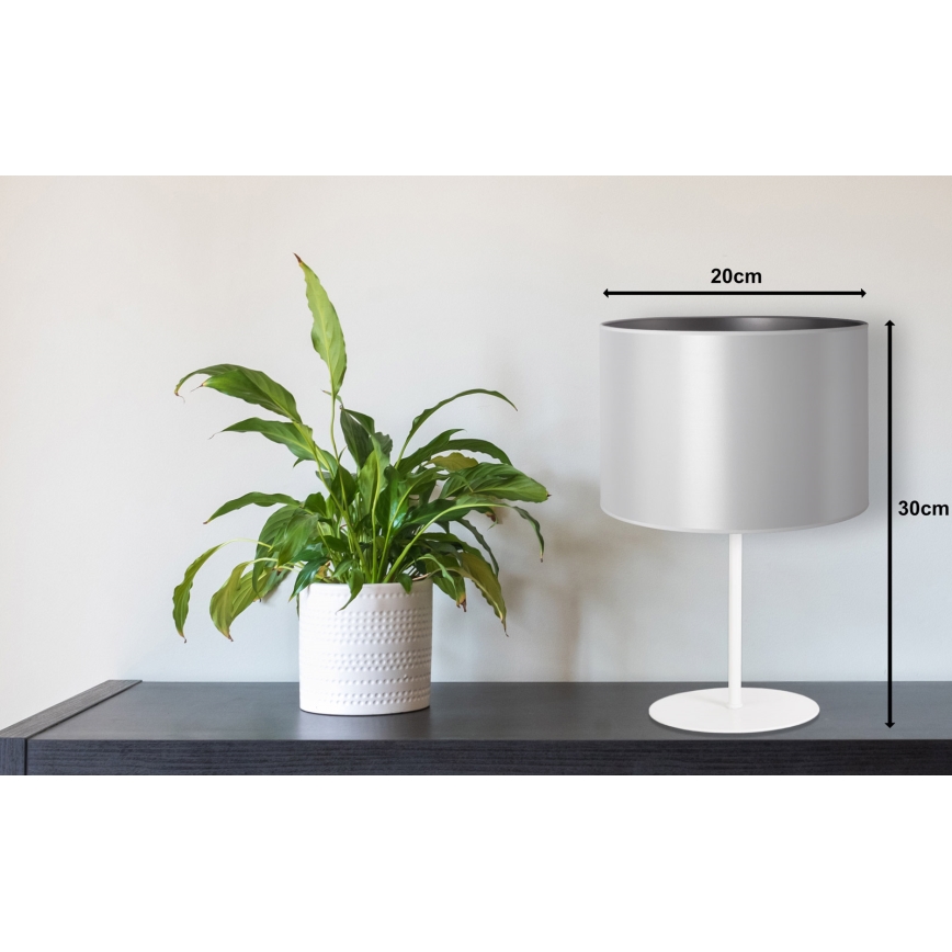 Duolla - Stolná lampa CANNES 1xE14/15W/230V pr. 20 cm strieborná/biela