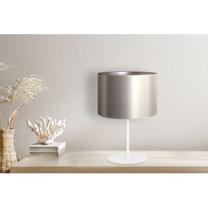 Duolla - Stolná lampa CANNES 1xE14/15W/230V pr. 20 cm strieborná/biela