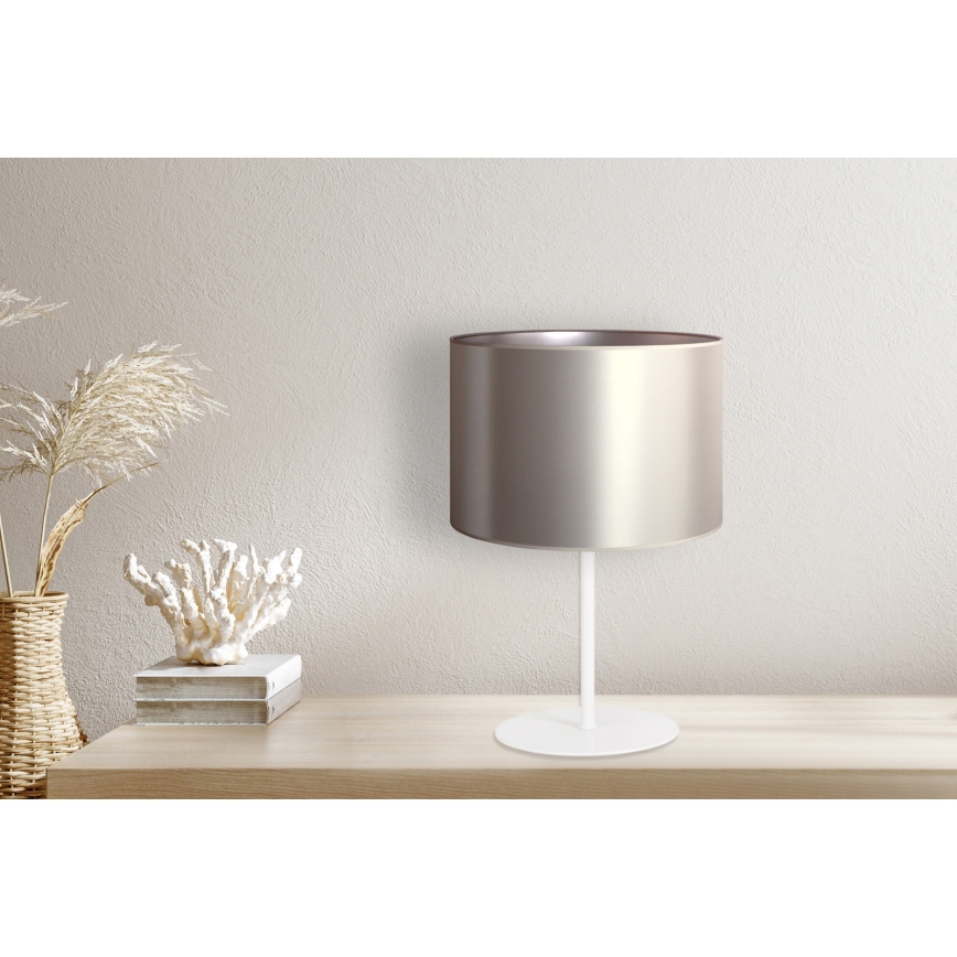 Duolla - Stolná lampa CANNES 1xE14/15W/230V pr. 20 cm strieborná/biela