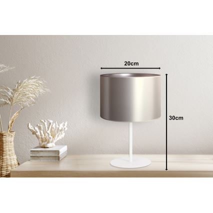 Duolla - Stolná lampa CANNES 1xE14/15W/230V pr. 20 cm strieborná/biela
