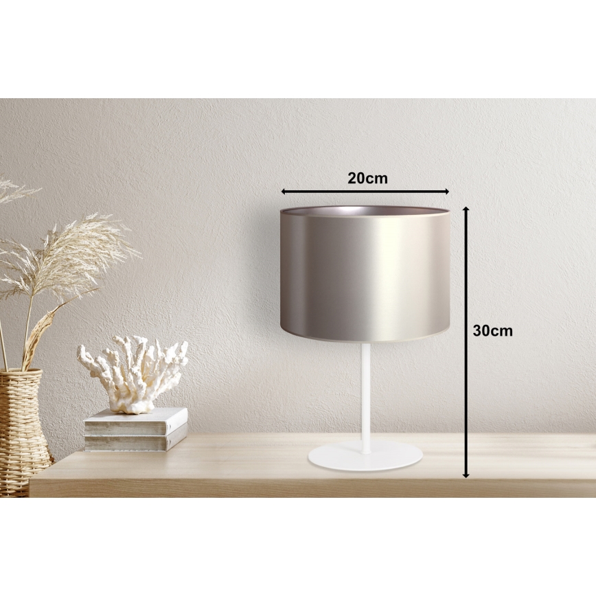 Duolla - Stolná lampa CANNES 1xE14/15W/230V pr. 20 cm strieborná/biela