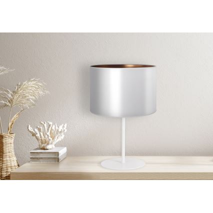 Duolla - Stolná lampa CANNES 1xE14/15W/230V pr. 20 cm strieborná/medená/biela