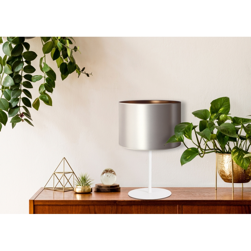 Duolla - Stolná lampa CANNES 1xE14/15W/230V pr. 20 cm strieborná/medená/biela