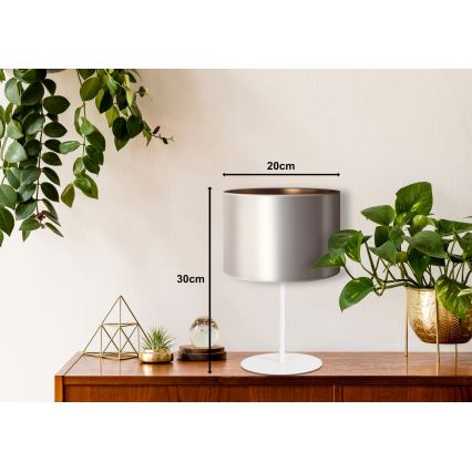 Duolla - Stolná lampa CANNES 1xE14/15W/230V pr. 20 cm strieborná/medená/biela