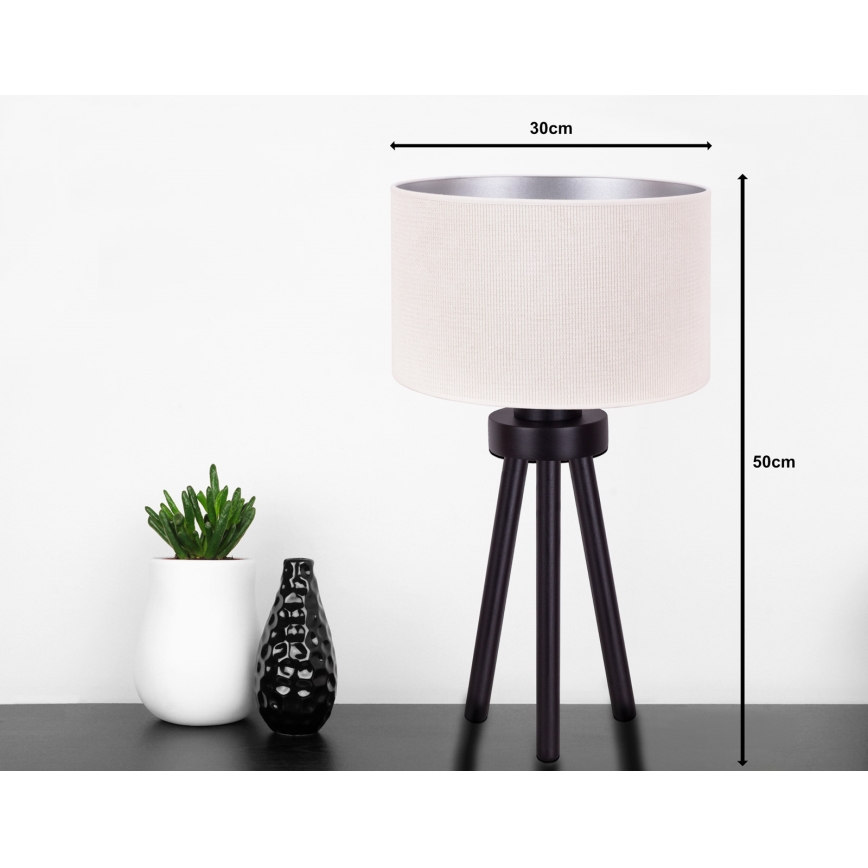 Duolla - Stolná lampa LYON 1xE27/15W/230V pr. 30 cm krémová