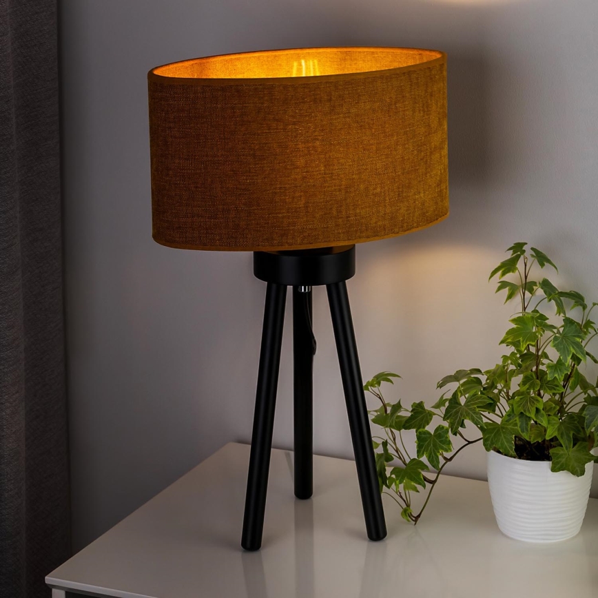 Duolla - Stolná lampa OVAL 1xE27/15W/230V pr. 30 cm hnedá