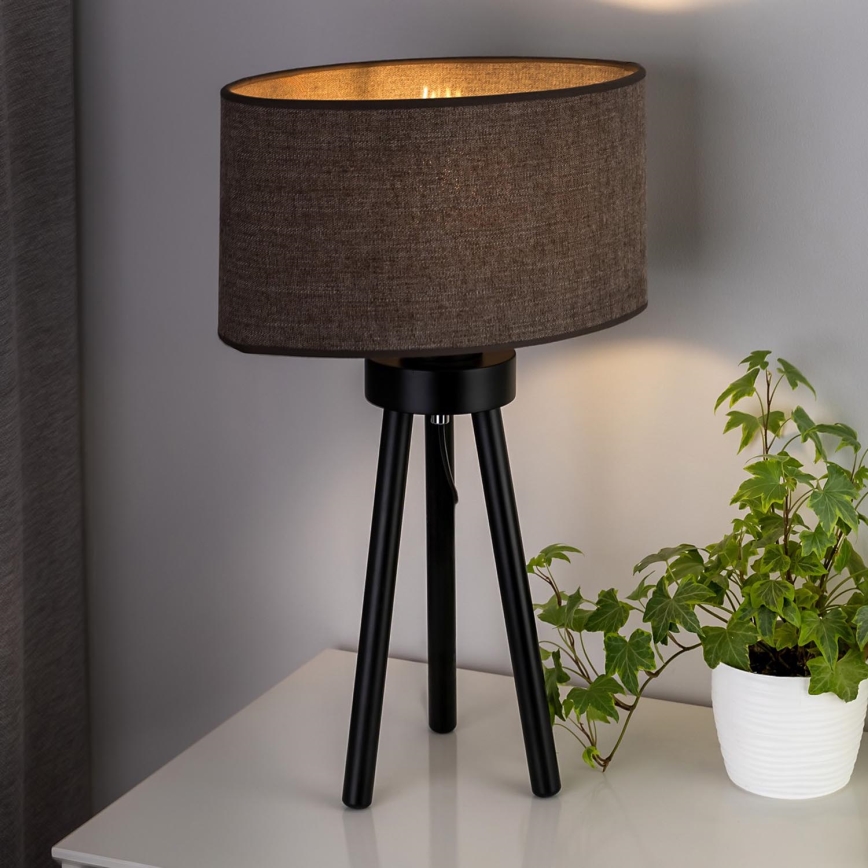 Duolla - Stolná lampa OVAL 1xE27/15W/230V pr. 30 cm hnedá