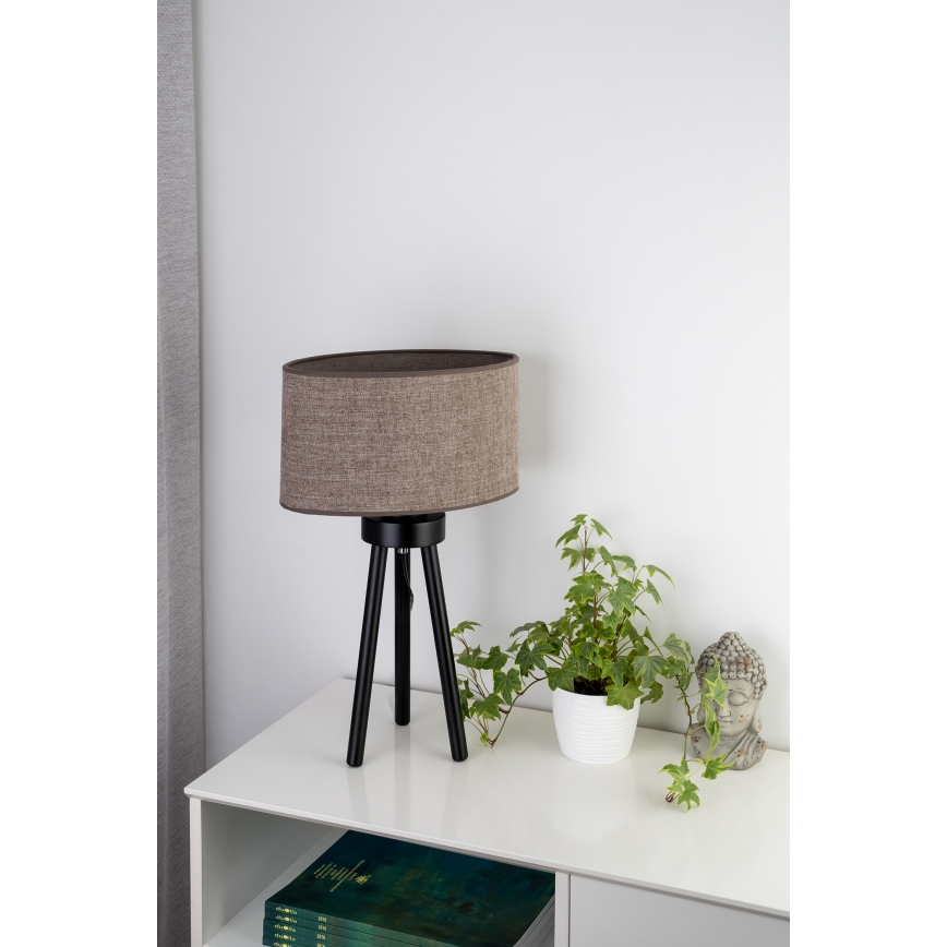 Duolla - Stolná lampa OVAL 1xE27/15W/230V pr. 30 cm hnedá