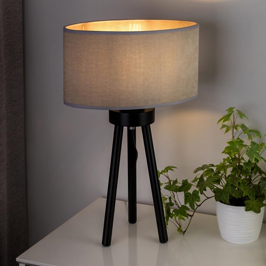 Duolla - Stolná lampa OVAL 1xE27/15W/230V pr. 30 cm šedá
