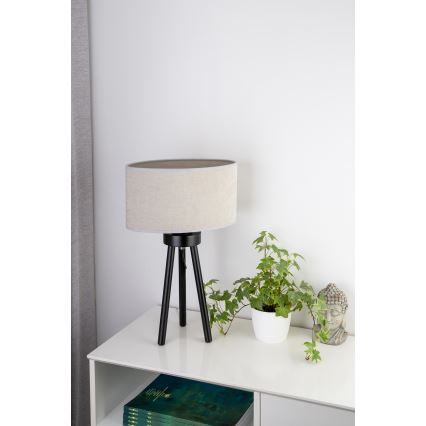 Duolla - Stolná lampa OVAL 1xE27/15W/230V pr. 30 cm šedá