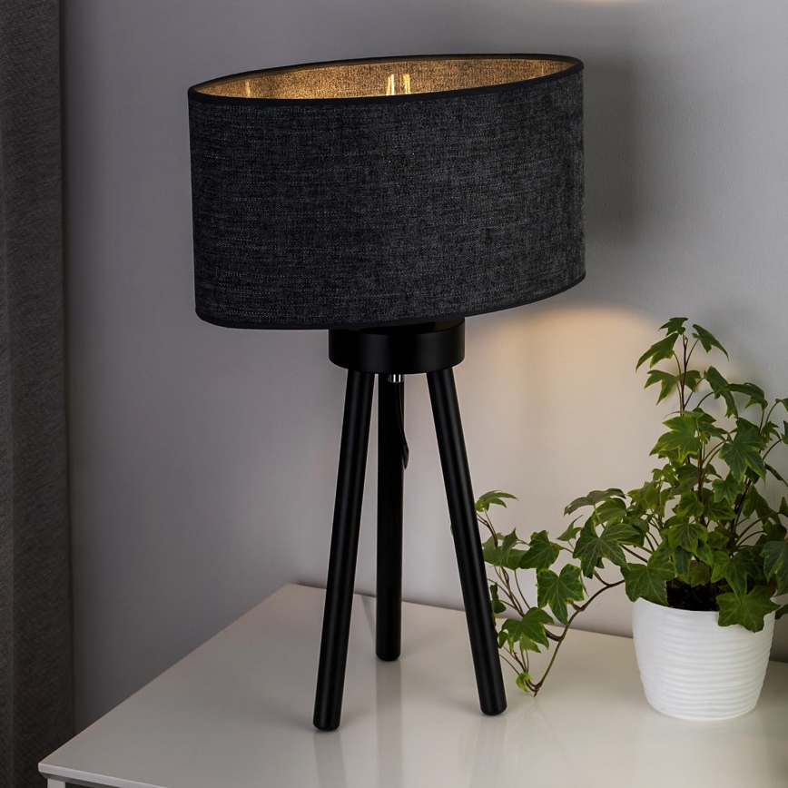 Duolla - Stolná lampa OVAL 1xE27/15W/230V pr. 30 cm šedá