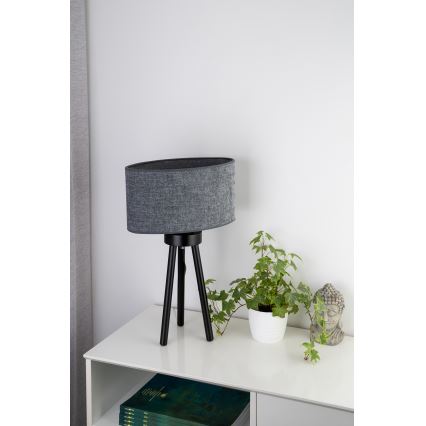 Duolla - Stolná lampa OVAL 1xE27/15W/230V pr. 30 cm šedá
