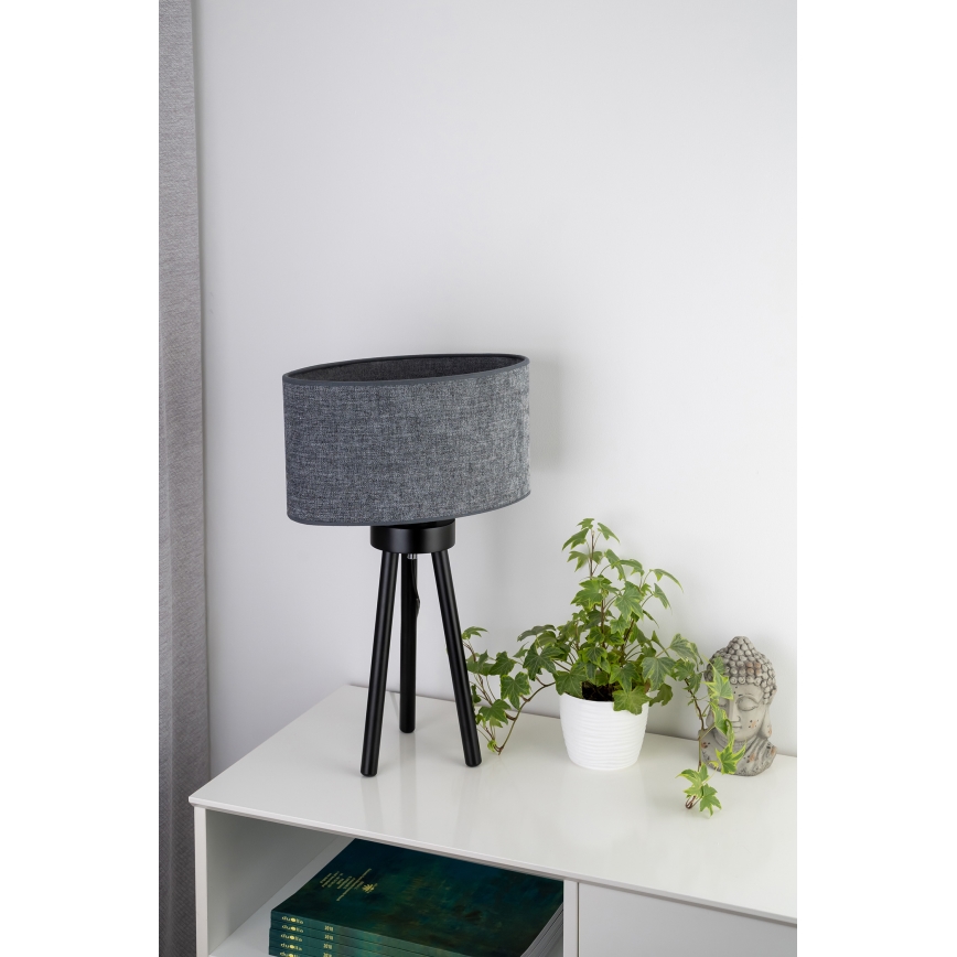 Duolla - Stolná lampa OVAL 1xE27/15W/230V pr. 30 cm šedá