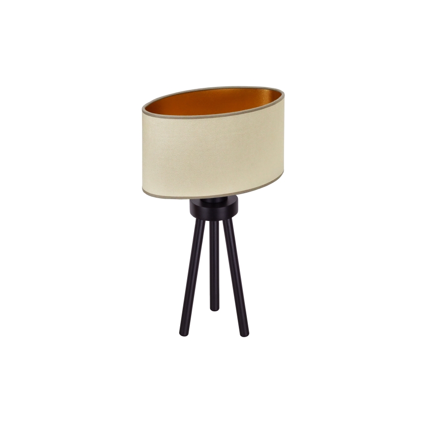 Duolla - Stolná lampa OVAL VEGAN 1xE27/15W/230V pr. 30 cm béžová