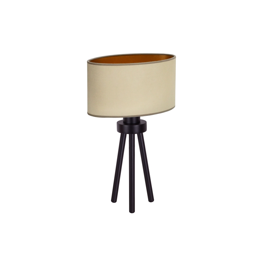 Duolla - Stolná lampa OVAL VEGAN 1xE27/15W/230V pr. 30 cm béžová