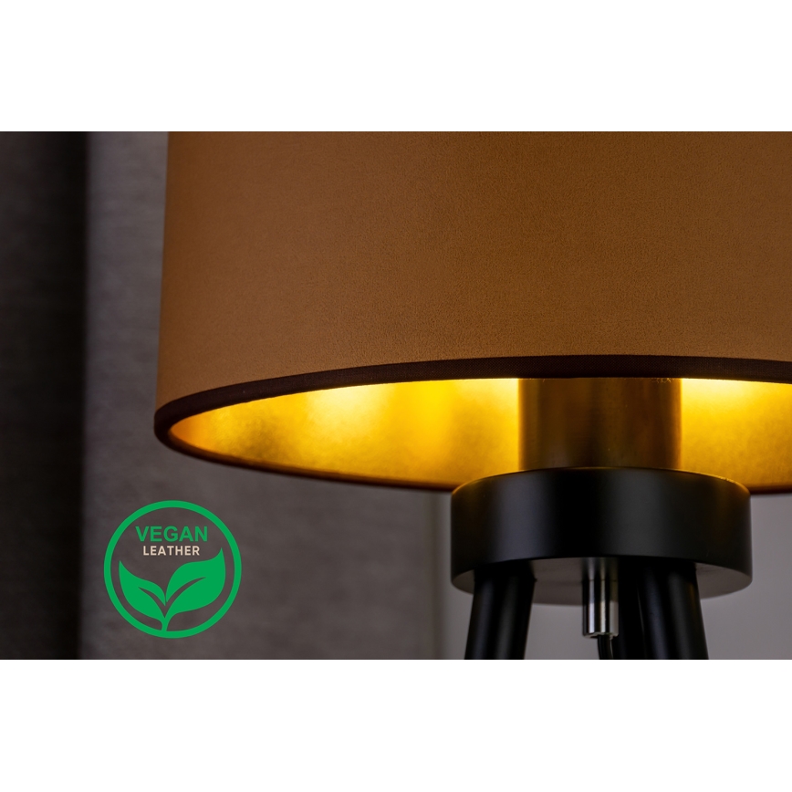 Duolla - Stolná lampa OVAL VEGAN 1xE27/15W/230V pr. 30 cm hnedá