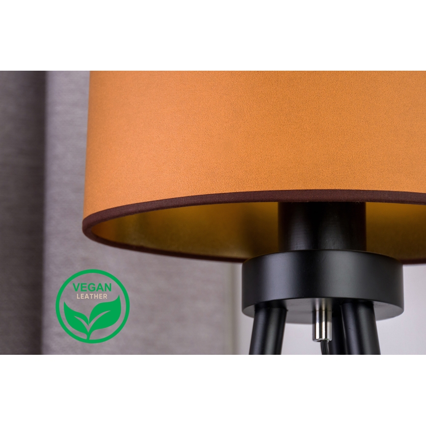 Duolla - Stolná lampa OVAL VEGAN 1xE27/15W/230V pr. 30 cm hnedá