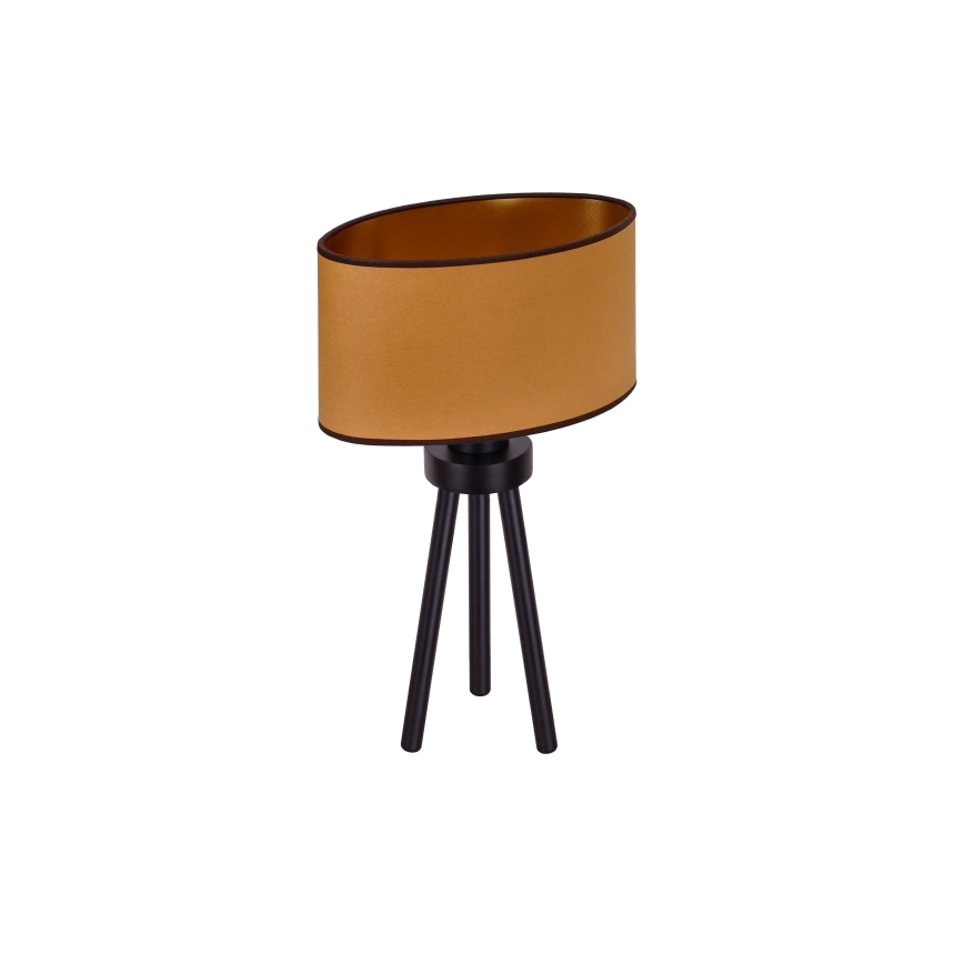 Duolla - Stolná lampa OVAL VEGAN 1xE27/15W/230V pr. 30 cm hnedá