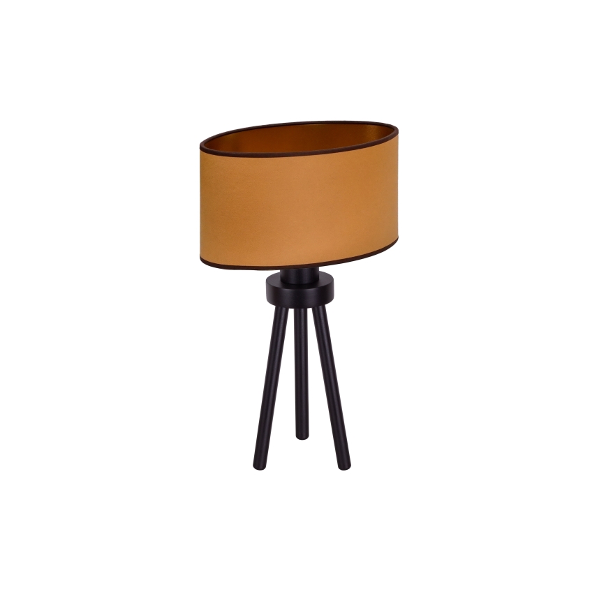 Duolla - Stolná lampa OVAL VEGAN 1xE27/15W/230V pr. 30 cm hnedá