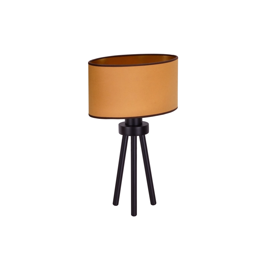 Duolla - Stolná lampa OVAL VEGAN 1xE27/15W/230V pr. 30 cm hnedá