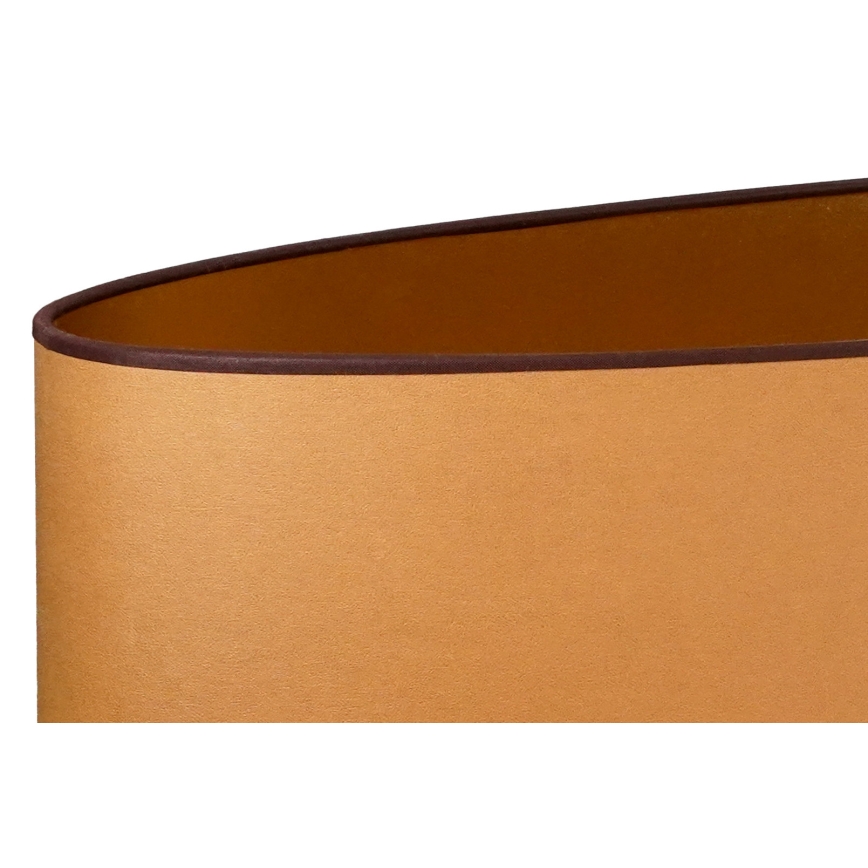 Duolla - Stolná lampa OVAL VEGAN 1xE27/15W/230V pr. 30 cm hnedá