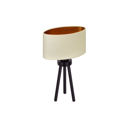 Duolla - Stolná lampa OVAL VEGAN 1xE27/15W/230V pr. 30 cm krémová