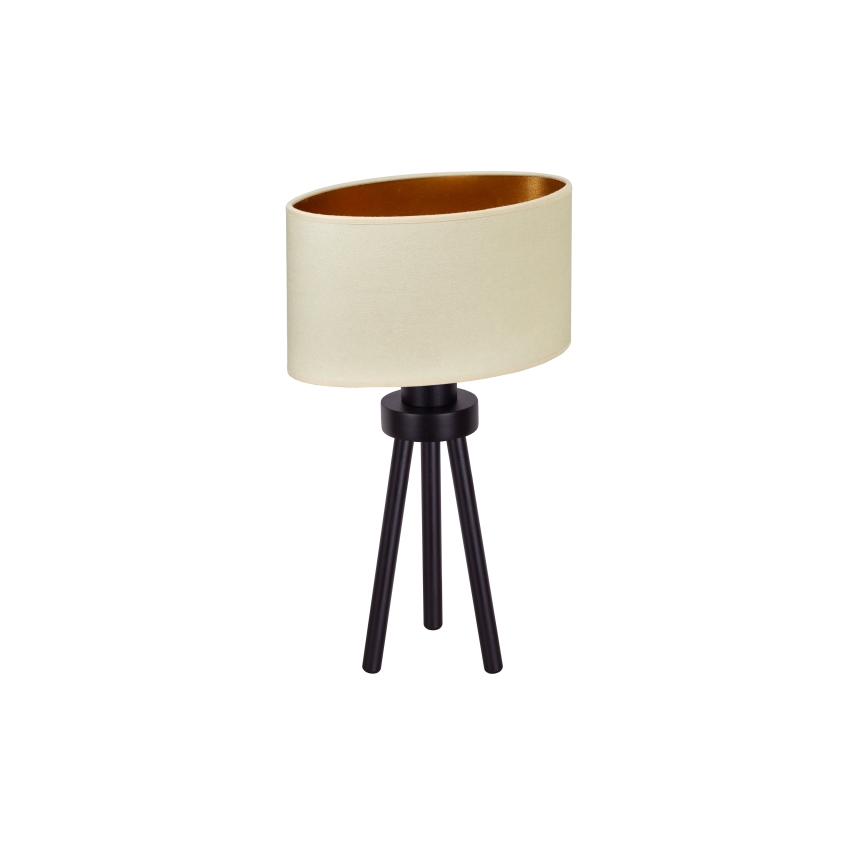 Duolla - Stolná lampa OVAL VEGAN 1xE27/15W/230V pr. 30 cm krémová