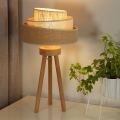 Duolla - Stolná lampa YUTE TRIO 1xE27/15W/230V pr. 25 cm hnedá/šedá/béžová