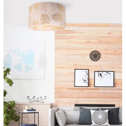 Duolla - Stropné svietidlo ARECA 1xE27/40W/230V pr. 45 cm mosadz/biela