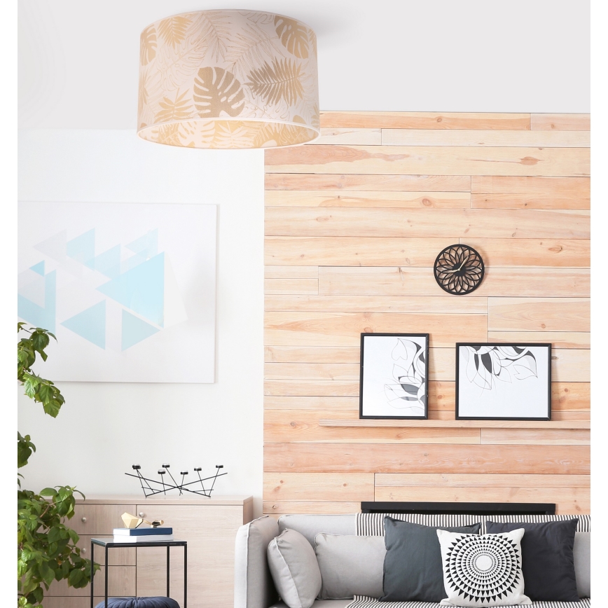 Duolla - Stropné svietidlo ARECA 1xE27/40W/230V pr. 45 cm mosadz/biela
