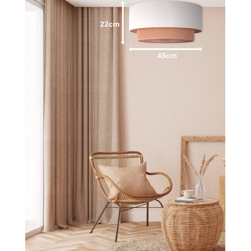 Duolla - Stropné svietidlo BOHO 1xE27/15W/230V pr. 45 cm béžová/hnedá