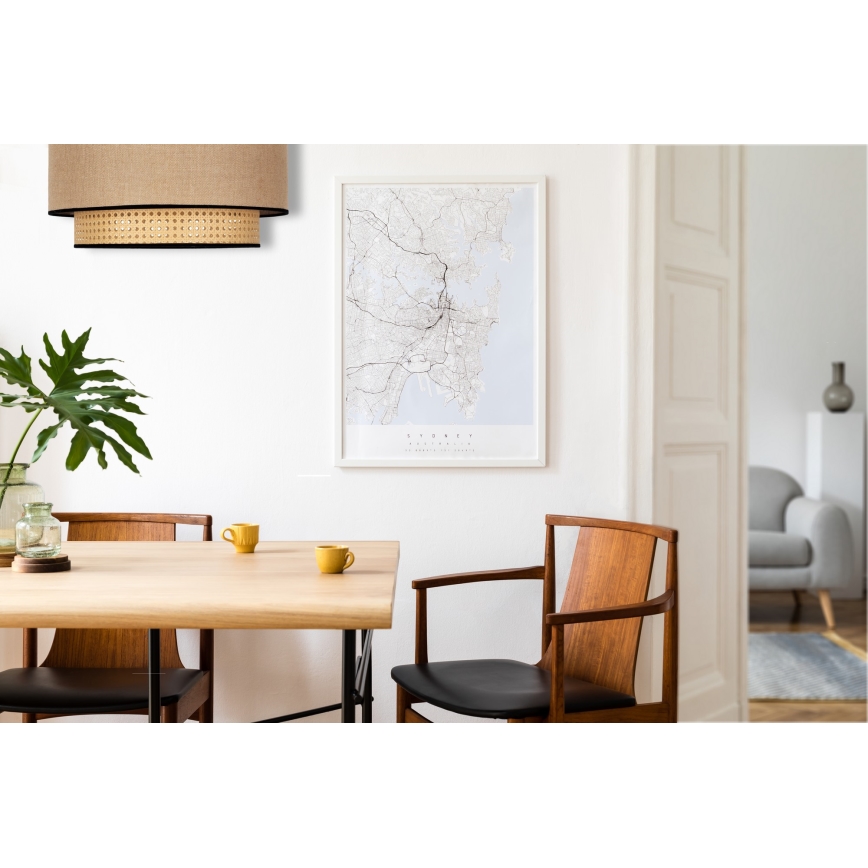 Duolla - Stropné svietidlo BOHO 1xE27/15W/230V pr. 45 cm béžová/ratan