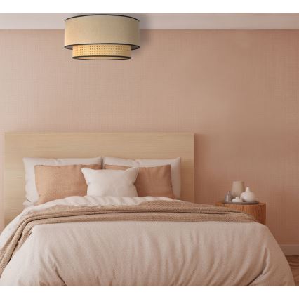Duolla - Stropné svietidlo BOHO 1xE27/15W/230V pr. 45 cm béžová/ratan