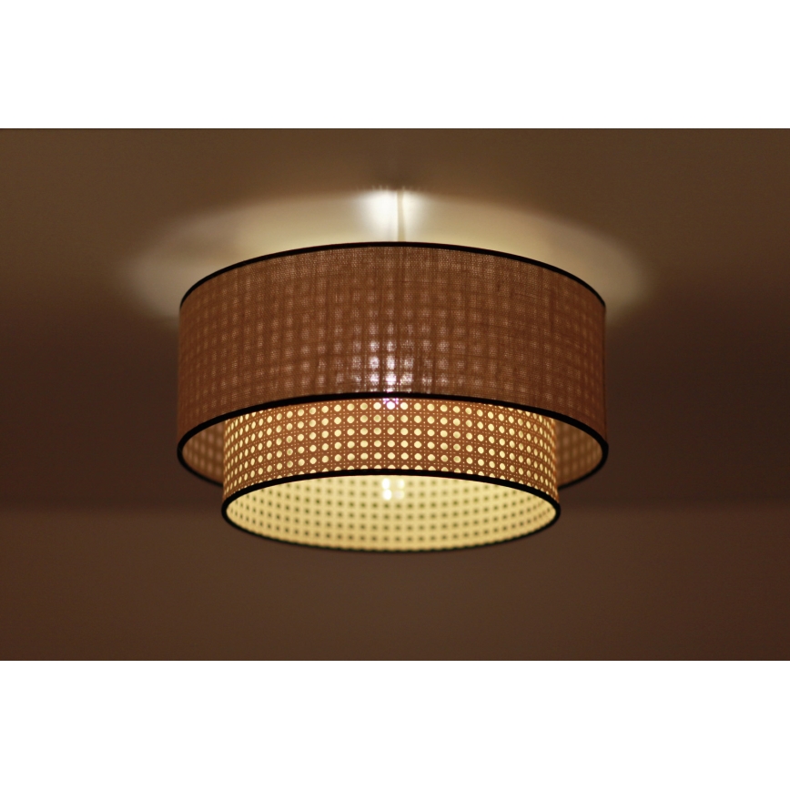 Duolla - Stropné svietidlo BOHO 1xE27/15W/230V pr. 45 cm béžová/ratan