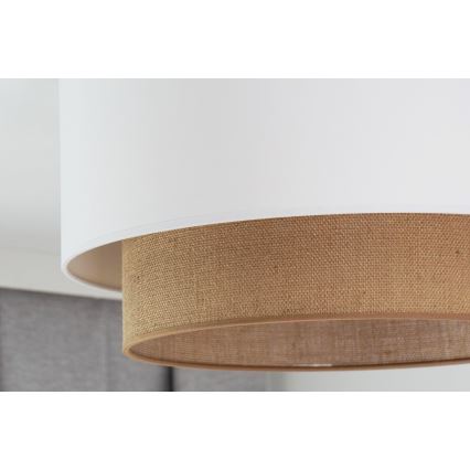 Duolla - Stropné svietidlo BOHO 1xE27/15W/230V pr. 45 cm biela/hnedá