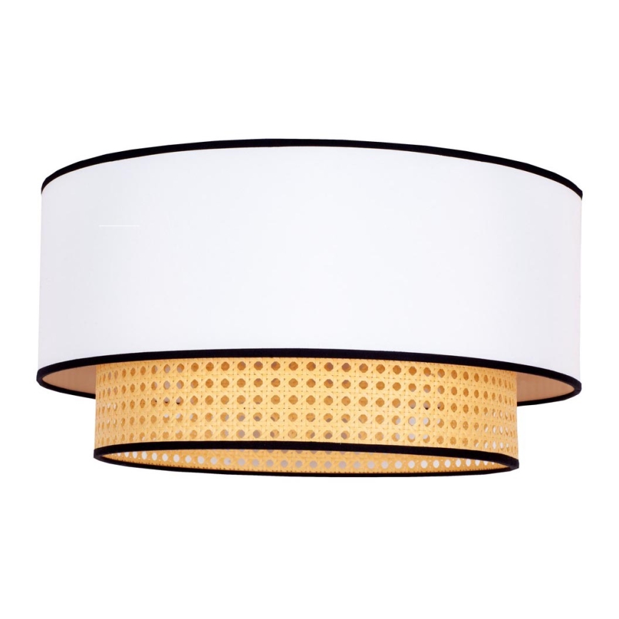Duolla - Stropné svietidlo BOHO 1xE27/15W/230V pr. 45 cm biela/ratan