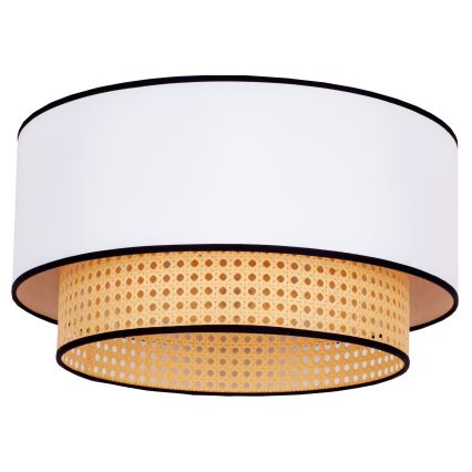 Duolla - Stropné svietidlo BOHO 1xE27/15W/230V pr. 45 cm biela/ratan