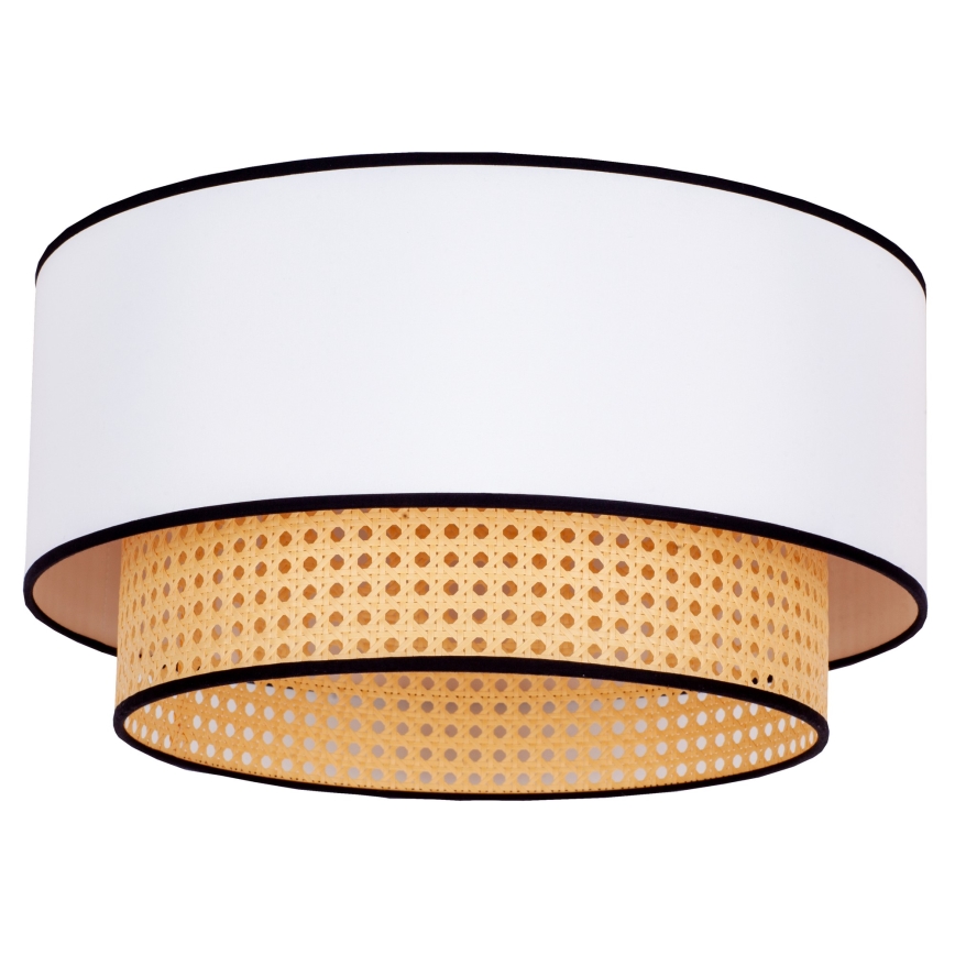 Duolla - Stropné svietidlo BOHO 1xE27/15W/230V pr. 45 cm biela/ratan