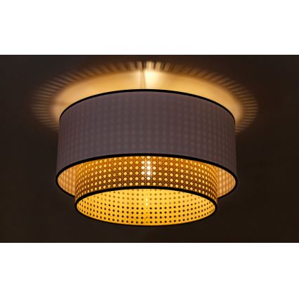 Duolla - Stropné svietidlo BOHO 1xE27/15W/230V pr. 45 cm biela/ratan