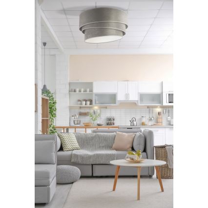 Duolla - Stropné svietidlo DEVON 1xE27/40W/230V pr. 45 cm šedá