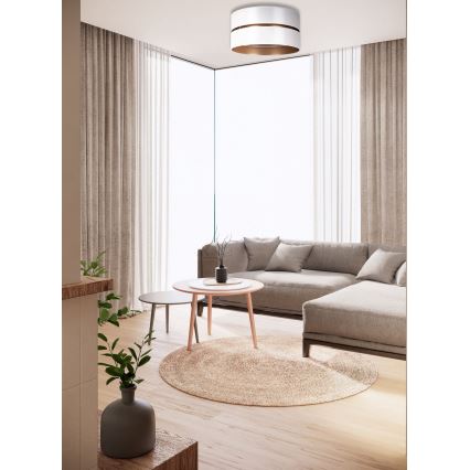 Duolla - Stropné svietidlo DUO 1xE27/15W/230V pr. 40 cm biela/zlatá