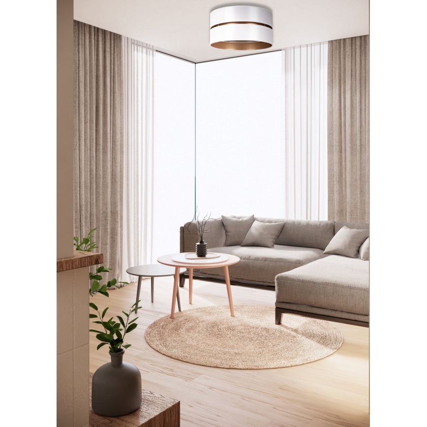 Duolla - Stropné svietidlo DUO 1xE27/15W/230V pr. 40 cm biela/zlatá