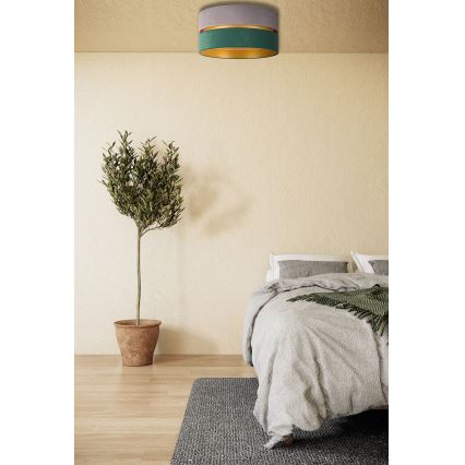 Duolla - Stropné svietidlo DUO 1xE27/15W/230V pr. 40 cm šedá/zelená/zlatá