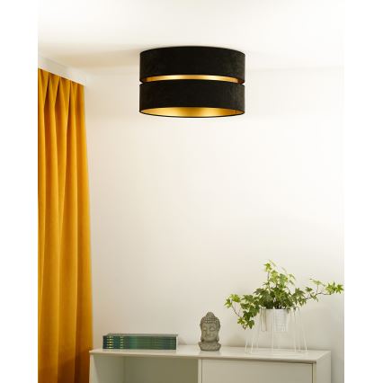 Duolla - Stropné svietidlo DUO 1xE27/40W/230V pr. 40 cm čierna/zlatá