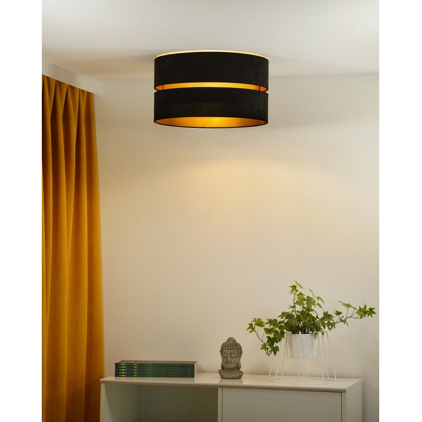 Duolla - Stropné svietidlo DUO 1xE27/40W/230V pr. 40 cm čierna/zlatá