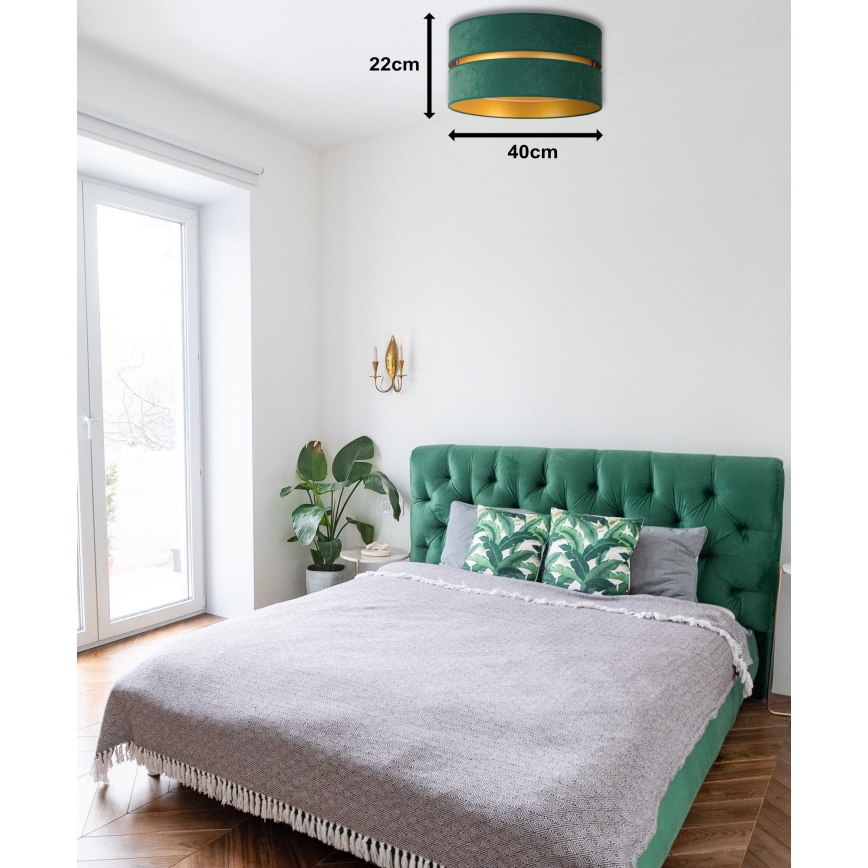 Duolla - Stropné svietidlo DUO 1xE27/40W/230V pr. 40 cm zelená/zlatá